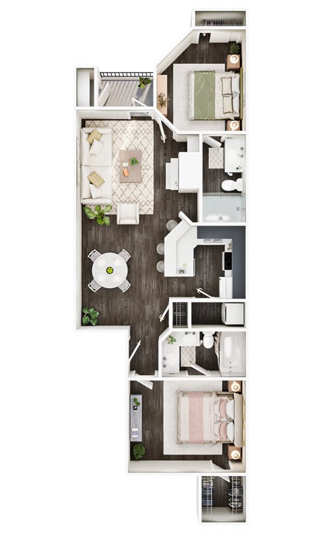 a floor plan of a house with a bedroom and a living room